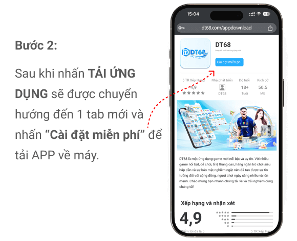 Trang tải ứng dụng DT68 trên iOS